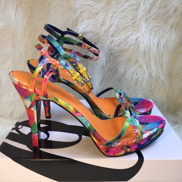 NWB Nine West blue multicolor Malinda sandals - Picture 3 of 6